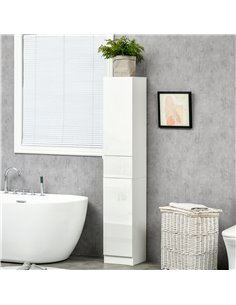 Kleankin Tall Bathroom Cabinet with Adjustable Shelves, White 834-460 2