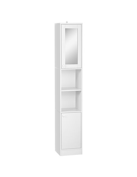 Kleankin Tall Bathroom Storage Cabinet with Mirror, White 834-461 - pic 37290 | FastDaddyshop