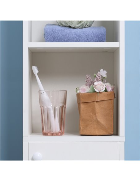 kleankin Tall Bathroom Storage Cabinet with Mirror, Narrow Freestanding Floor Cabinet with Adjustable Shelves 834-461 - pic 37296 | FastDaddyshop