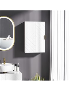 Kleankin Bathroom Wall Cabinet, Over Toilet Storage Cupboard, White 837-339V80WT 2