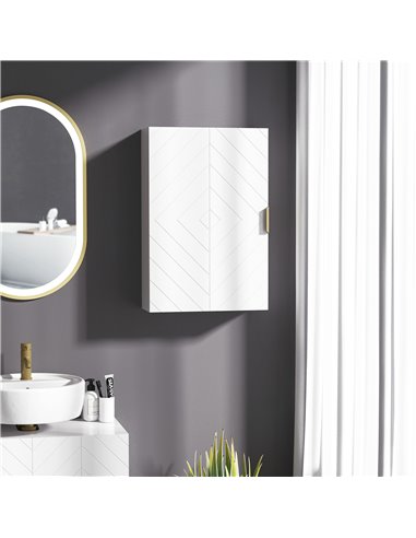 Kleankin Bathroom Wall Cabinet, Over Toilet Storage Cupboard, White 837-339V80WT