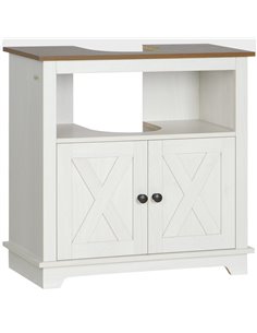 Kleankin Under Sink Cabinet Bathroom Vanity Unit, White 834-542V00WT