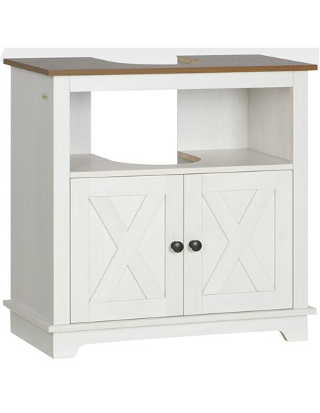 Kleankin Under Sink Cabinet Bathroom Vanity Unit, White 834-542V00WT - pic 37335 | FastDaddyshop