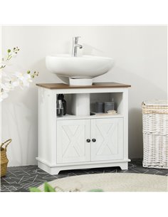 Kleankin Under Sink Cabinet Bathroom Vanity Unit, White 834-542V00WT 2