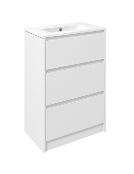 Kleankin 600mm Bathroom Vanity Unit, High Gloss White 834-531V00WT - pic 37344 | FastDaddyshop
