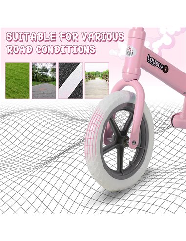 HOMCOM Toddler Balance Bike No Pedal Walk Training Pink