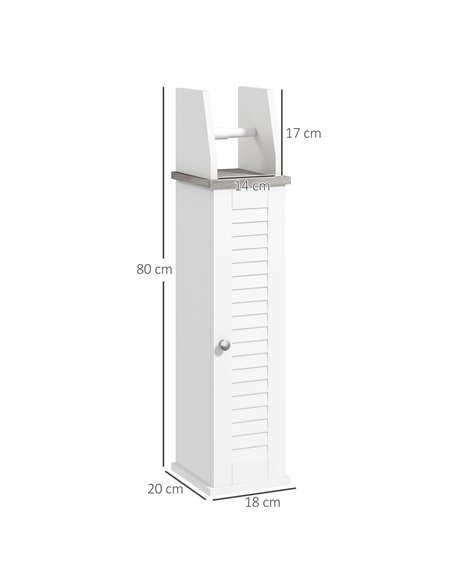 Kleankin Slim Bathroom Floor Cabinet with Cupboard, White 834-611V81WT - pic 37373 | FastDaddyshop