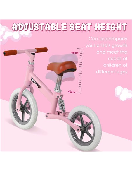 HOMCOM Toddler Balance Bike No Pedal Walk Training Pink - pic 3739 | FastDaddyshop