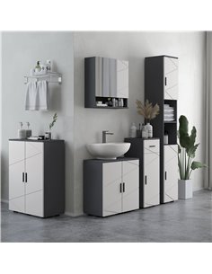 Kleankin Wall Mounted Bathroom Mirror Cabinet, Light Grey 834-618V80LG 2