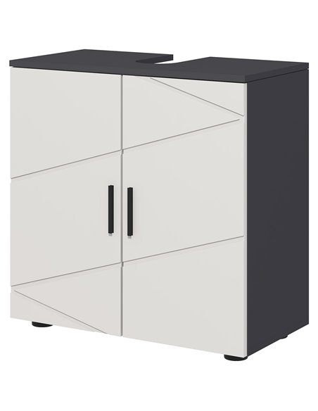 Kleankin Under Sink Cabinet, Bathroom Vanity Unit, Light Grey 834-619V80LG - pic 37416 | FastDaddyshop