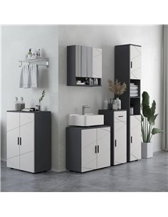 Kleankin Under Sink Cabinet, Bathroom Vanity Unit, Light Grey 834-619V80LG 2