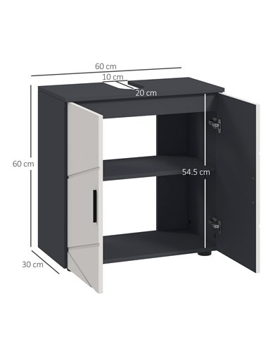 Kleankin Under Sink Cabinet, Bathroom Vanity Unit, Light Grey 834-619V80LG