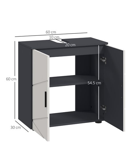 Kleankin Under Sink Cabinet, Bathroom Vanity Unit, Light Grey 834-619V80LG - pic 37418 | FastDaddyshop