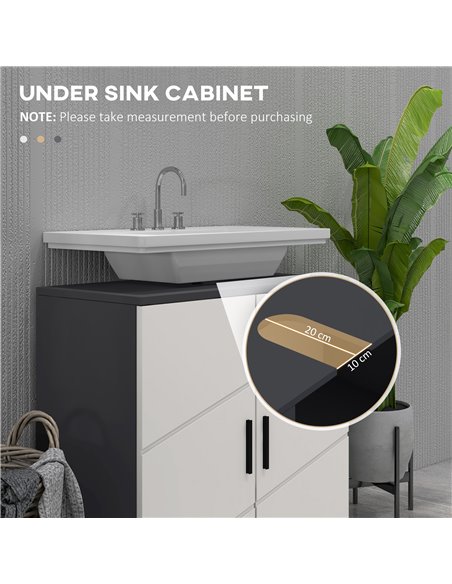 Kleankin Under Sink Cabinet, Bathroom Vanity Unit, Light Grey 834-619V80LG - pic 37419 | FastDaddyshop
