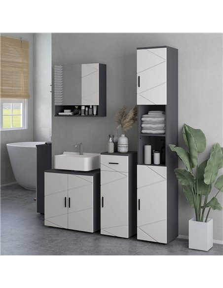 kleankin Under Sink Cabinet, Bathroom Vanity Unit, Floor Basin Storage Cupboard with Double Doors and Shelf, 60 x 30 x 60 cm, Li - pic 37422 | FastDaddyshop