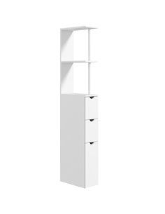 Kleankin Slim Bathroom Storage Cabinet with Drawers, White 834-114V80WT