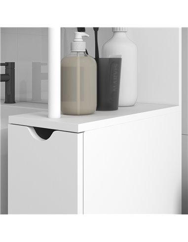 kleankin Slim Bathroom Storage Cabinet with Drawers, Tall Bathroom Cupboard with 2-Tier Shelf, White 834-114V80WT