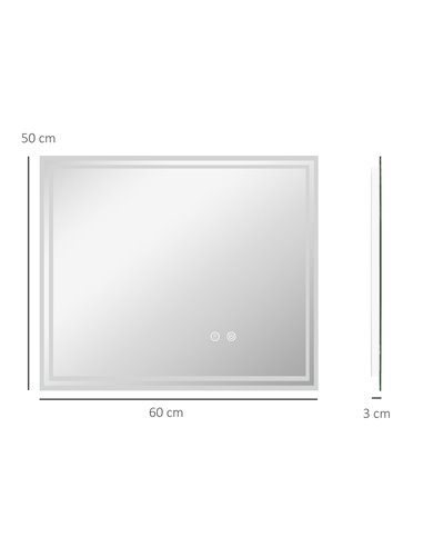 Kleankin LED Bathroom Mirror with Lights, Anti-Fog 834-657V00CR