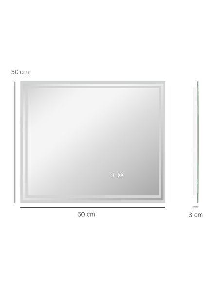 Kleankin LED Bathroom Mirror with Lights, Anti-Fog 834-657V00CR - pic 37436 | FastDaddyshop