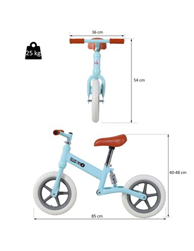 HOMCOM Toddler Balance Bike No Pedal Walk Training Blue