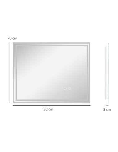 Kleankin LED Bathroom Mirror with Lights, Anti-Fog 834-657V