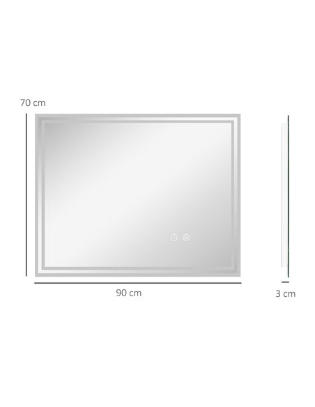 Kleankin LED Bathroom Mirror with Lights, Anti-Fog 834-657V - pic 37445 | FastDaddyshop