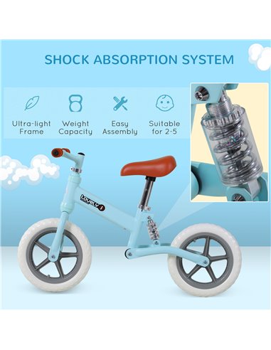 HOMCOM Toddler Balance Bike No Pedal Walk Training Blue