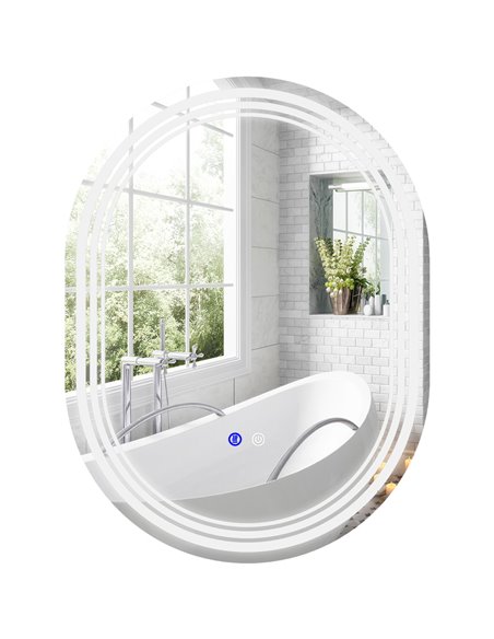 Kleankin 800 x 600mm Bathroom Mirror with LED Lights 834-656V01CR - pic 37452 | FastDaddyshop