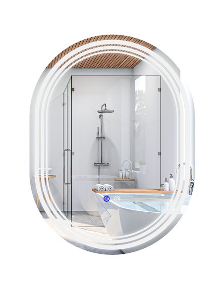 Kleankin 700 x 500mm Bathroom Mirror with LED Lights 834-656V00CR - pic 37461 | FastDaddyshop