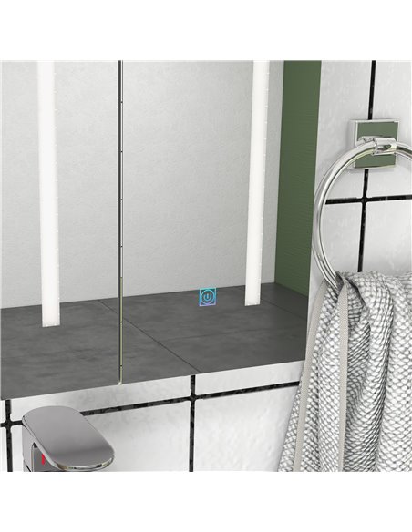 Kleankin Bathroom Wall Wardrobe with Light, Bathroom Storage Cupboard with USB Charge, Adjustable Shelf, 90L x 15H x 70Dcm, Whit - pic 37478 | FastDaddyshop
