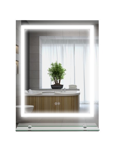 Kleankin LED Bathroom Mirror with Lights and Shelf, Anti-Fog 834-663V01CR - pic 37488 | FastDaddyshop