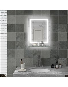 Kleankin LED Bathroom Mirror with Lights and Shelf, Anti-Fog 834-663V01CR 2
