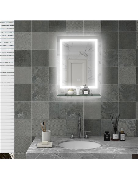 Kleankin LED Bathroom Mirror with Lights and Shelf, Anti-Fog 834-663V01CR - pic 37489 | FastDaddyshop