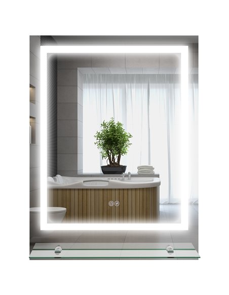 Kleankin LED Bathroom Mirror with Lights and Shelf, Anti-Fog 834-663V00CR - pic 37497 | FastDaddyshop
