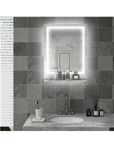 Kleankin LED Bathroom Mirror with Lights and Shelf, Anti-Fog 834-663V00CR 2
