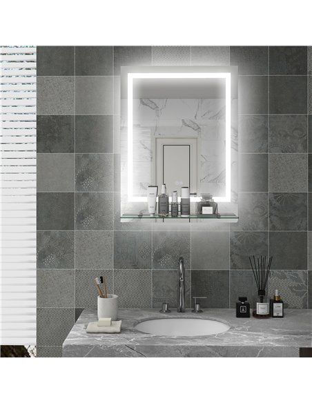 Kleankin LED Bathroom Mirror with Lights and Shelf, Anti-Fog 834-663V00CR - pic 37498 | FastDaddyshop