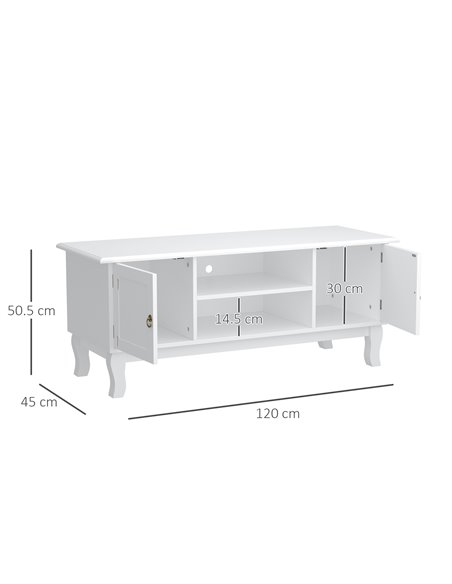 HOMCOM TV Stand Unit Corner Table, MDF, White 833-410 - pic 37508 | FastDaddyshop