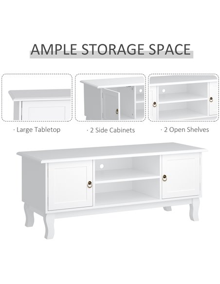 HOMCOM TV Stand Unit Corner Table, MDF, White 833-410 - pic 37510 | FastDaddyshop
