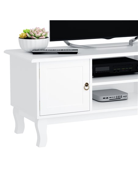 HOMCOM TV Stand Unit Corner Table, MDF, White 833-410 - pic 37511 | FastDaddyshop