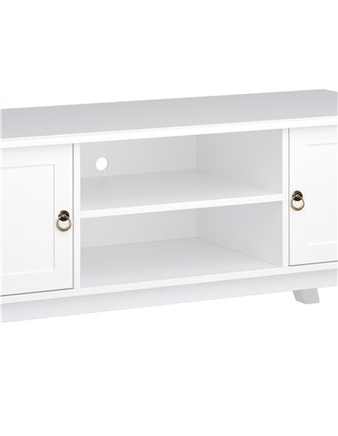HOMCOM TV Stand Unit Corner Table, MDF, White 833-410
