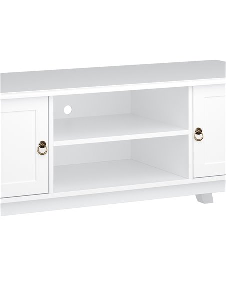 HOMCOM TV Stand Unit Corner Table, MDF, White 833-410 - pic 37512 | FastDaddyshop