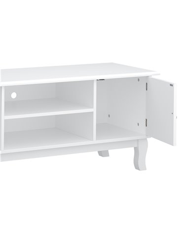 HOMCOM TV Stand Unit Corner Table, MDF, White 833-410