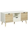 HOMCOM TV Stand Cabinet for TVs up to 50 Inch, Natural & White 838-180ND