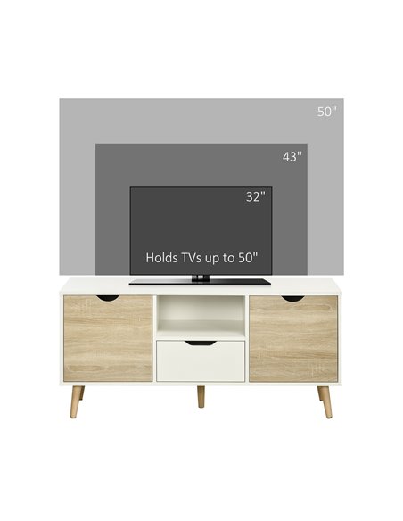 HOMCOM TV Stand Cabinet for TVs up to 50 Inch, Entertainment Center with Storage  Drawer for Living Room and Bedroom, Natural 83 - pic 37520 | FastDaddyshop