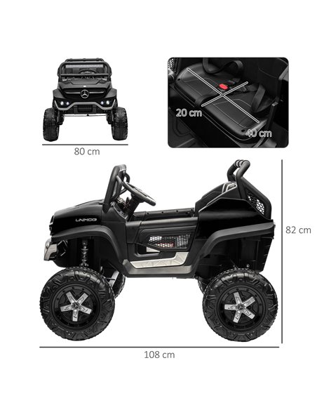 HOMCOM 12V Licensed Mercedes-Benz Kids Electric Ride On Car, Black 370-266V70BK - pic 37535 | FastDaddyshop