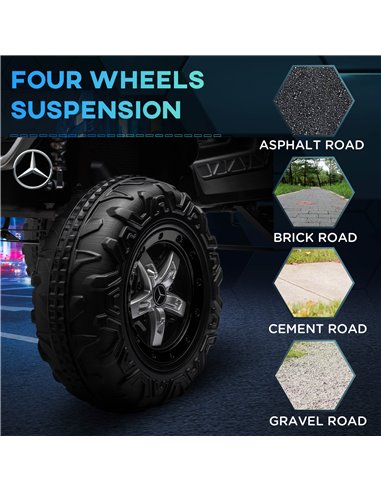HOMCOM 12V Licensed Mercedes-Benz Kids Electric Ride On Car, Battery Powered Off-road Toy with Remote Control, Horns, Lights 370