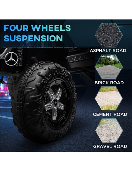 HOMCOM 12V Licensed Mercedes-Benz Kids Electric Ride On Car, Battery Powered Off-road Toy with Remote Control, Horns, Lights 370 - pic 37536 | FastDaddyshop