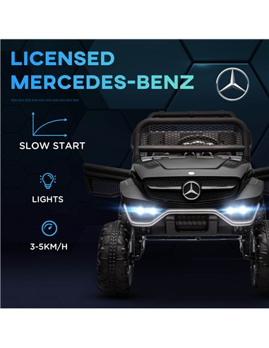 HOMCOM 12V Licensed Mercedes-Benz Kids Electric Ride On Car, Battery Powered Off-road Toy with Remote Control, Horns, Lights 370