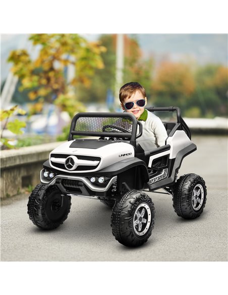 HOMCOM 12V Licensed Mercedes-Benz Kids Electric Ride On Car, White 370-266V70WT - pic 37543 | FastDaddyshop