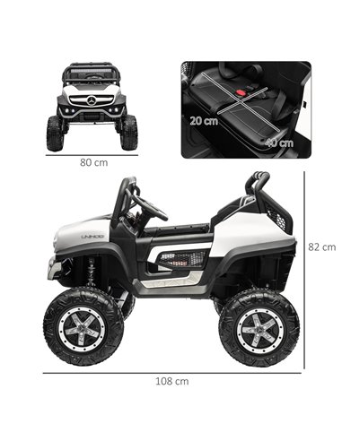 HOMCOM 12V Licensed Mercedes-Benz Kids Electric Ride On Car, White 370-266V70WT